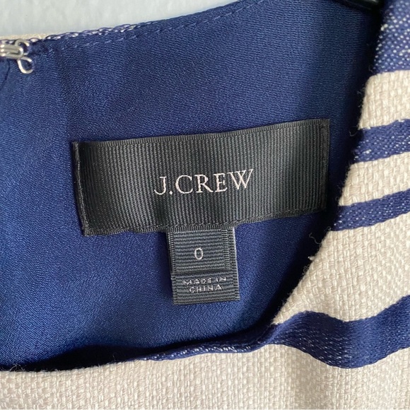 J. Crew Striped Woven Blue Sleeveless Dress - Picture 6 of 11